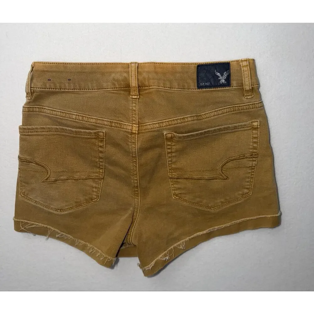 American Eagle women’s super super stretch hi rise shortie jeans shorts